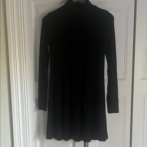 Black Long Sleeve Turtleneck Dress